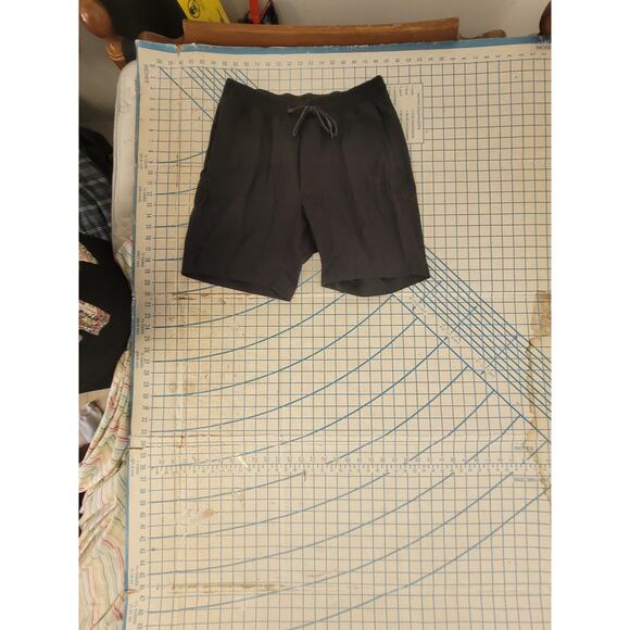 LuluLemon Black Cotton‎ Double Front Pocket Linerless Athletic Men's Shorts - Picture 5 of 15